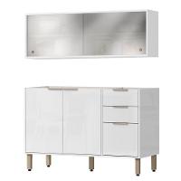 Armario Aereo E Balcao 120 Cm Glor Abgl02 Branco Neve Mxm - 1