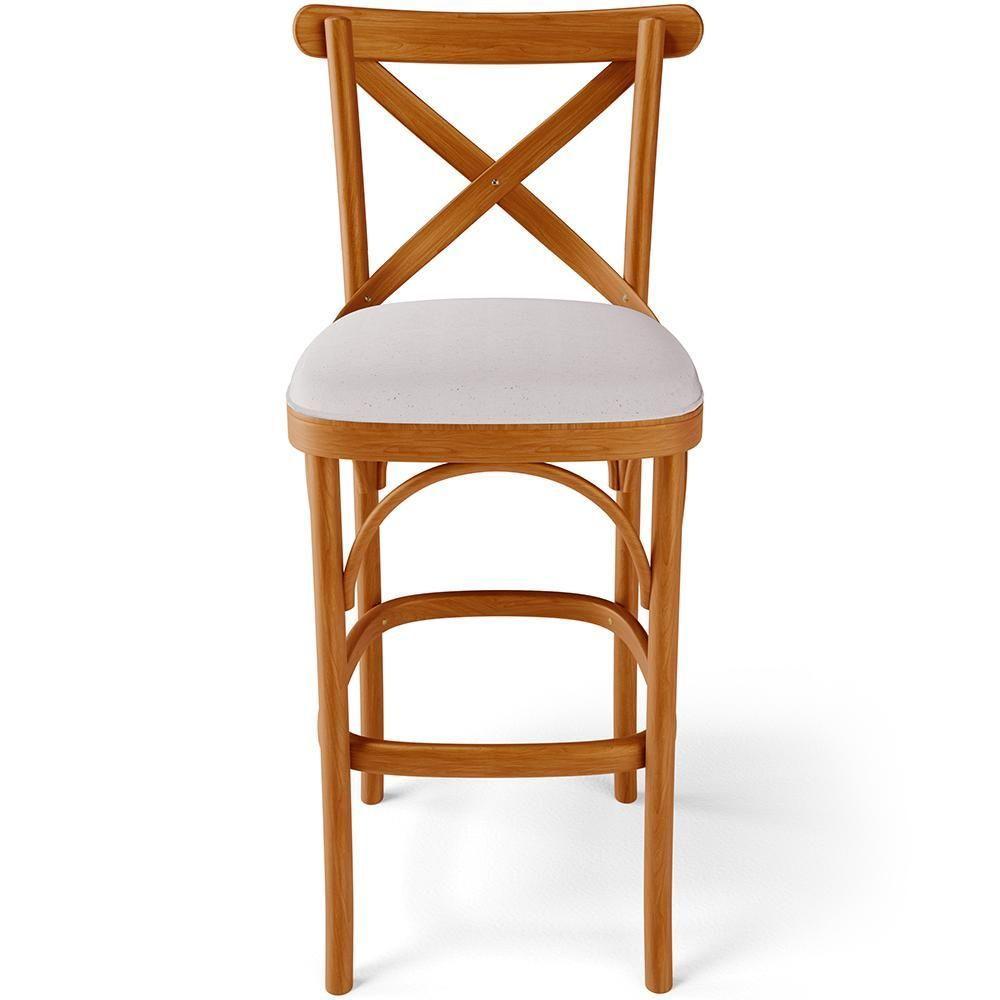 Kit 06 Banquetas Altas Cozinha Bancada Bar Sala De Jantar Estofada ávila L02 Linho Bege - Lyam - 8