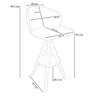 Kit 02 Banquetas Alta Bar Cozinha Sala De Jantar Bar Mia L02 Linho Champagne - Lyam Decor - 5
