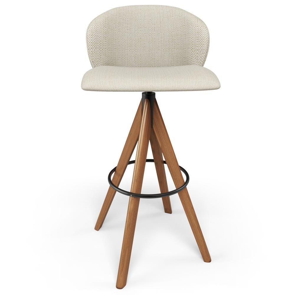 Kit 04 Banquetas Alta Bar Cozinha Sala De Jantar Bar Mia L02 Linho Champagne - Lyam Decor - 6