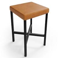 Kit 06 Banquetas Baixa Bar Cozinha Sala De Jantar Preto Stella L02 Couríssimo Canela - Lyam Decor - 3