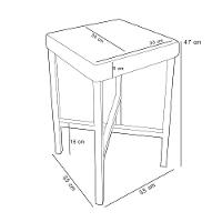 Kit 06 Banquetas Baixa Bar Cozinha Sala De Jantar Preto Stella L02 Couríssimo Canela - Lyam Decor - 5