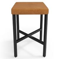 Kit 06 Banquetas Baixa Bar Cozinha Sala De Jantar Preto Stella L02 Couríssimo Canela - Lyam Decor - 6