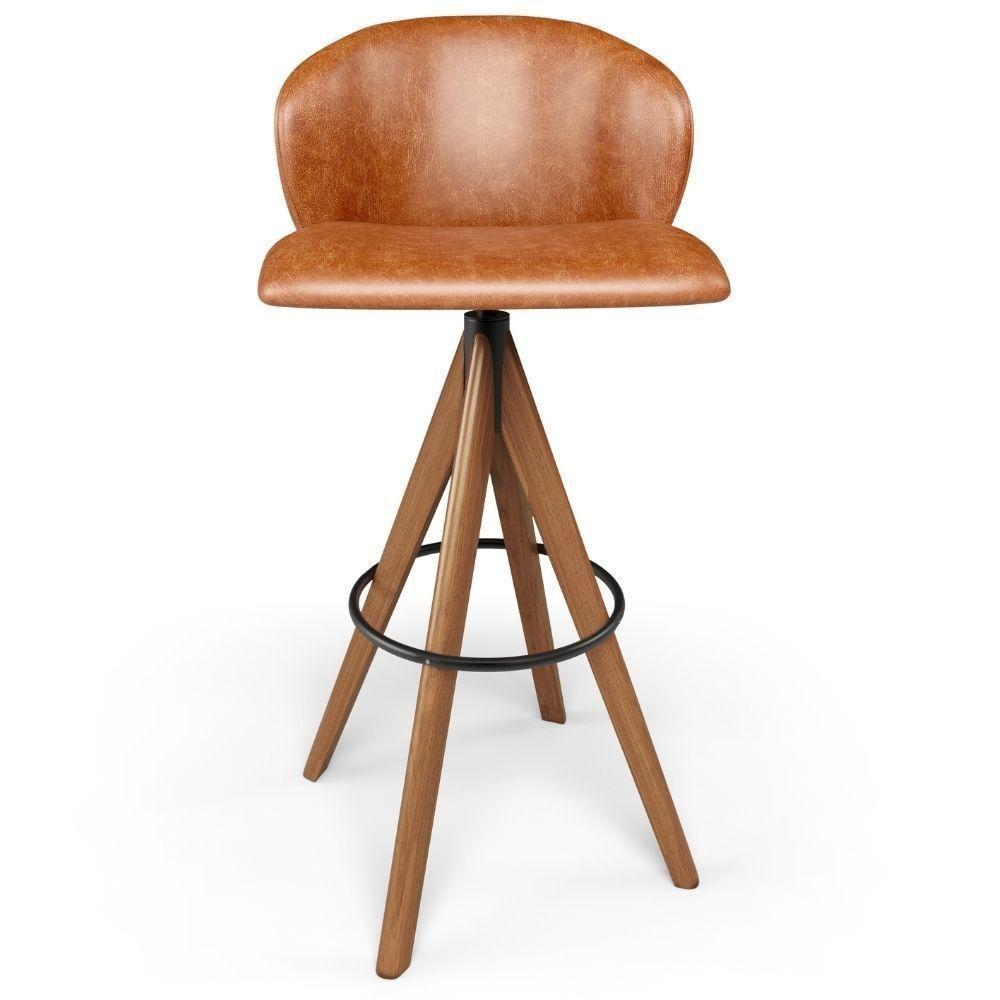 Kit 04 Banquetas Alta Bar Cozinha Sala De Jantar Bar Mia L02 Couríssimo Camel - Lyam Decor - 6