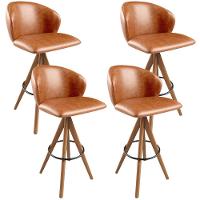 Kit 04 Banquetas Alta Bar Cozinha Sala De Jantar Bar Mia L02 Couríssimo Camel - Lyam Decor - 1