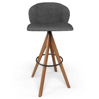 Kit 03 Banquetas Alta Bar Cozinha Sala De Jantar Bar Mia L02 Linho Cinza Escuro - Lyam Decor - 6