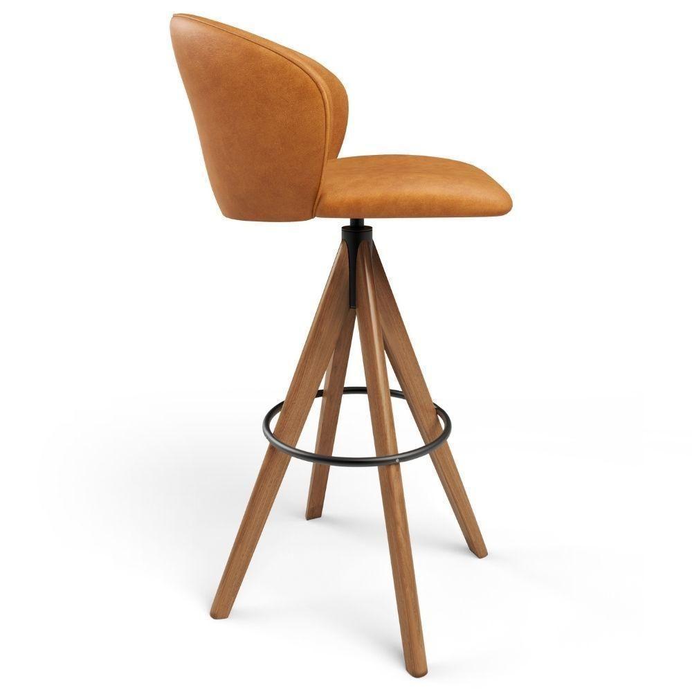 Kit 06 Banquetas Alta Bar Cozinha Sala De Jantar Bar Mia L02 Couríssimo Canela - Lyam Decor - 6