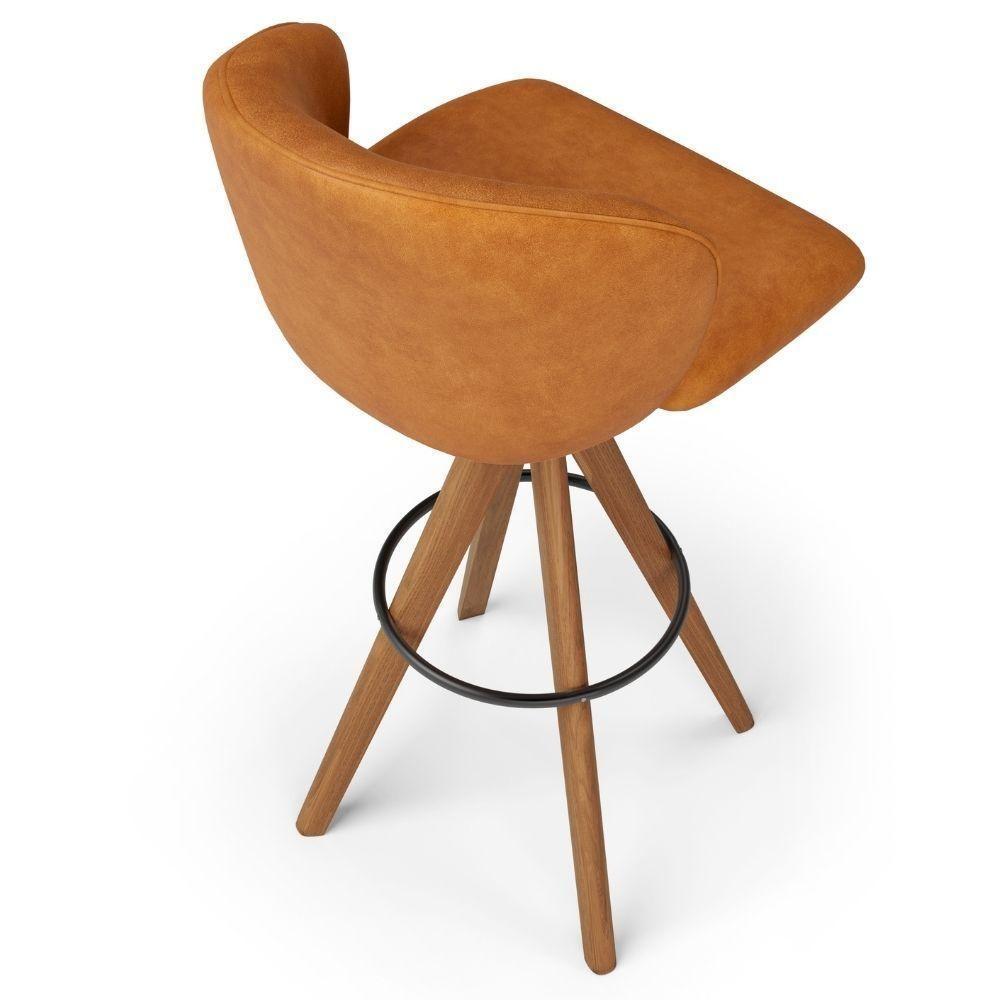 Kit 06 Banquetas Alta Bar Cozinha Sala De Jantar Bar Mia L02 Couríssimo Canela - Lyam Decor - 8