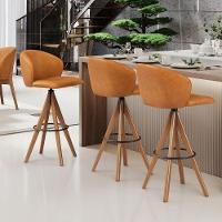 Kit 06 Banquetas Alta Bar Cozinha Sala De Jantar Bar Mia L02 Couríssimo Canela - Lyam Decor