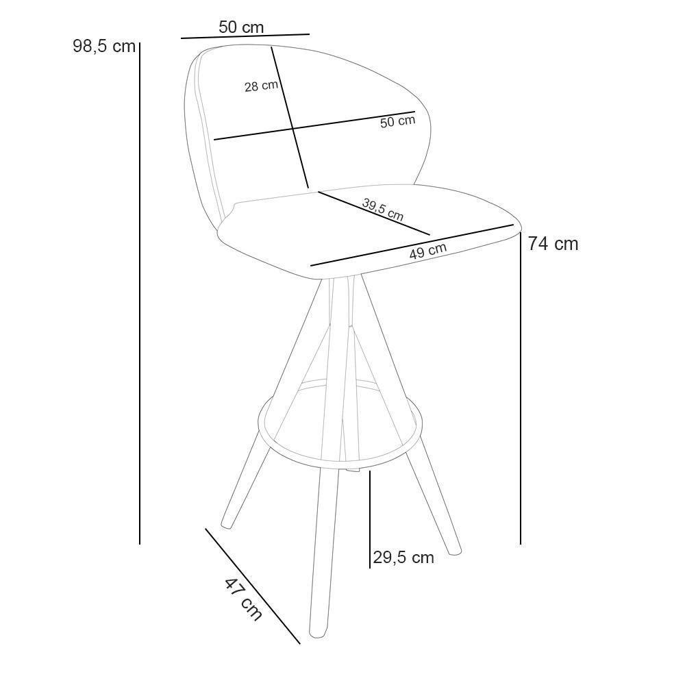 Kit 04 Banquetas Alta Bar Cozinha Sala De Jantar Bar Mia L02 Couríssimo Canela Lyam Decor - 5