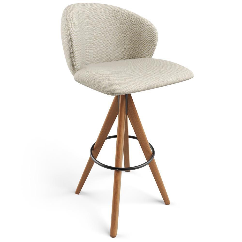 Kit 03 Banquetas Alta Bar Cozinha Sala De Jantar Bar Mia L02 Linho Champagne - Lyam Decor - 7