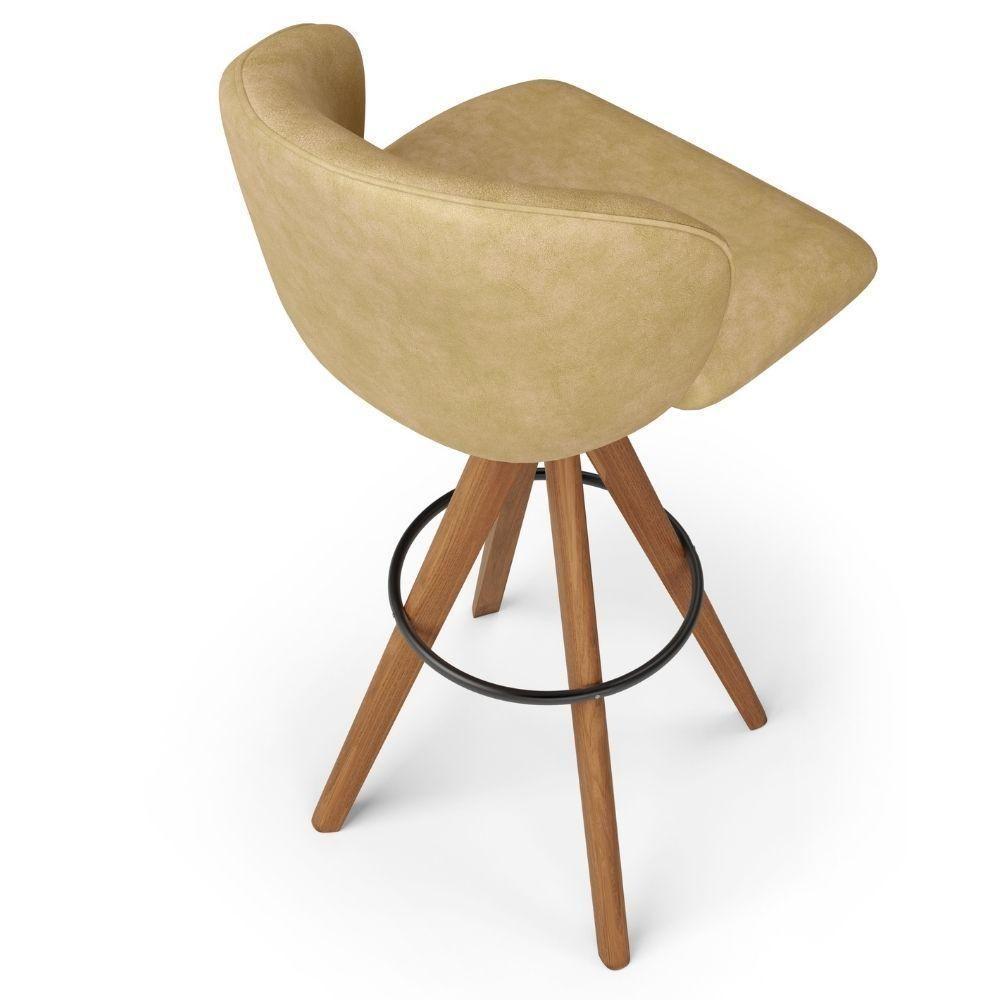 Kit 04 Banquetas Alta Bar Cozinha Sala De Jantar Bar Mia L02 Couríssimo Fendi - Lyam Decor - 5