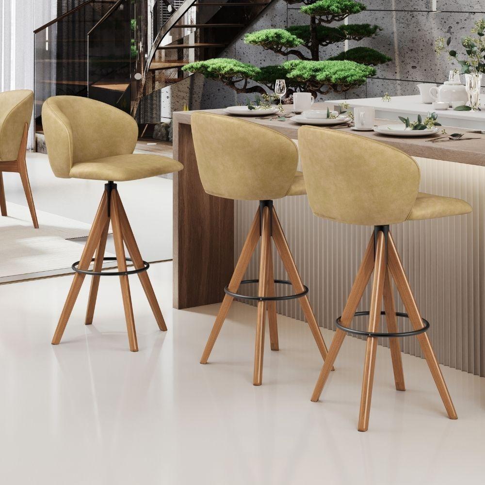 Kit 04 Banquetas Alta Bar Cozinha Sala De Jantar Bar Mia L02 Couríssimo Fendi - Lyam Decor - 6