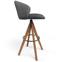 Kit 02 Banquetas Alta Bar Cozinha Sala De Jantar Bar Mia L02 Linho Cinza Escuro - Lyam Decor - 7