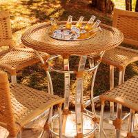 4 Banquetas Madri E Bistrô Com Balde Em Alumínio Trama Azul Dark - 3