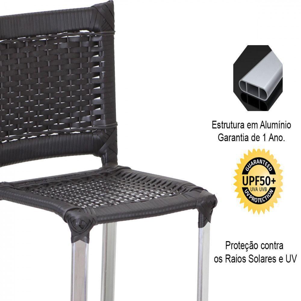 4 Banquetas Madri E Bistrô Com Balde Em Alumínio Trama Preto - 3