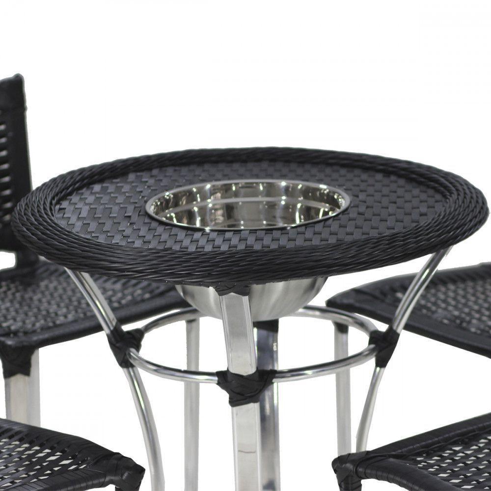 4 Banquetas Madri E Bistrô Com Balde Em Alumínio Trama Preto - 5