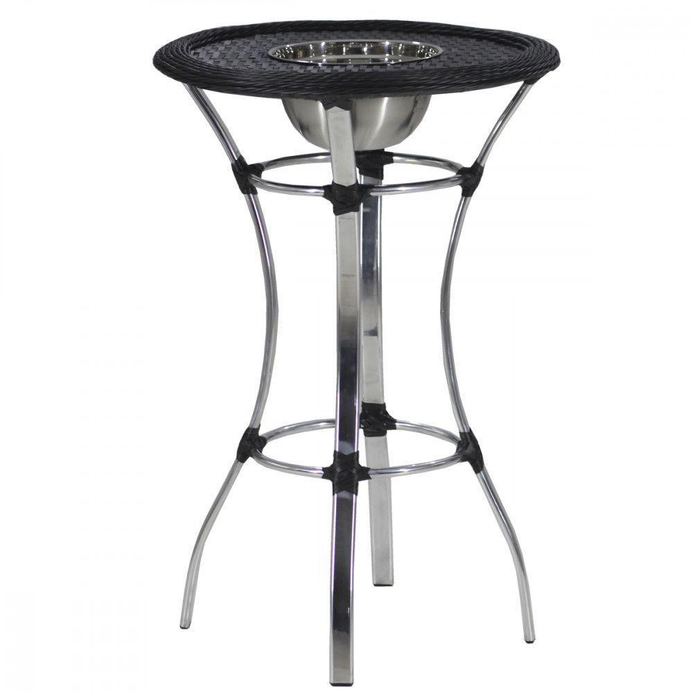 4 Banquetas Madri E Bistrô Com Balde Em Alumínio Trama Preto - 6