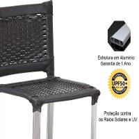 4 Banquetas Madri E Bistrô Com Balde Em Alumínio Trama Preto - 3