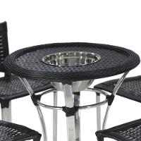 4 Banquetas Madri E Bistrô Com Balde Em Alumínio Trama Preto - 5