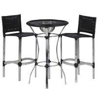 4 Banquetas Madri E Bistrô Com Balde Em Alumínio Trama Preto - 7