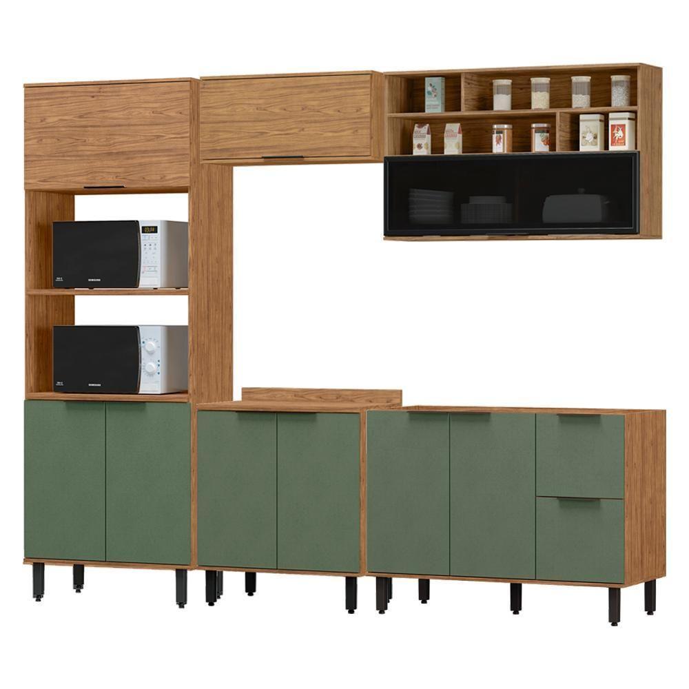 Cozinha Modulada 05 Pecas Mdf 280 Cm Tosc Freijo Jade Mxm - 1