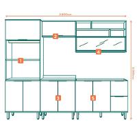 Cozinha Modulada 05 Pecas Mdf 280 Cm Tosc Freijo Jade Mxm - 3
