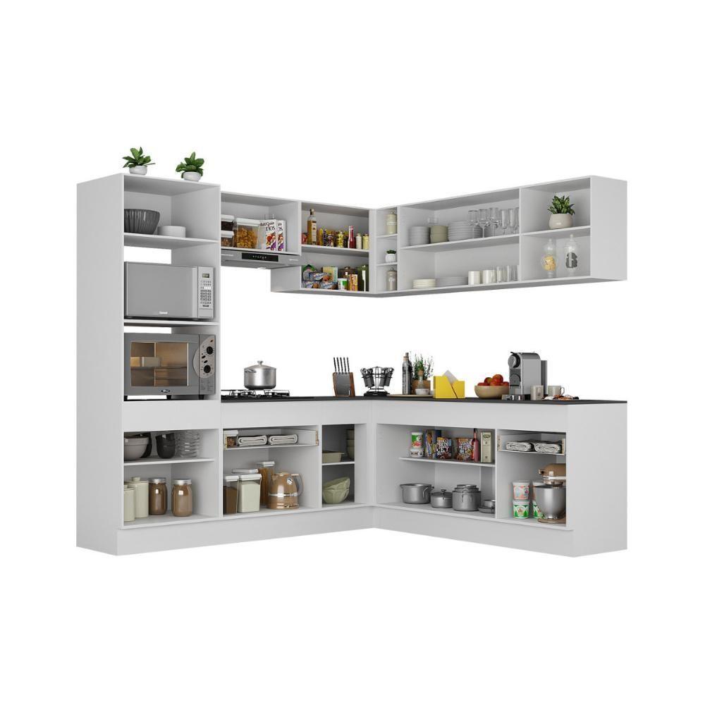 Cozinha Completa De Canto Modulada 7 Peças Com Rodapé Veneza Multimóveis Mp2249 Branco - 2