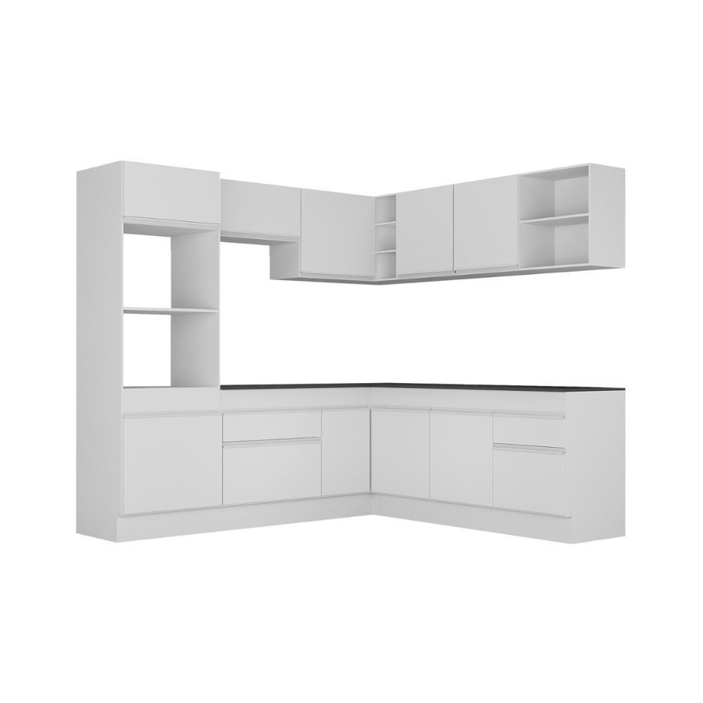 Cozinha Completa De Canto Modulada 7 Peças Com Rodapé Veneza Multimóveis Mp2249 Branco - 3