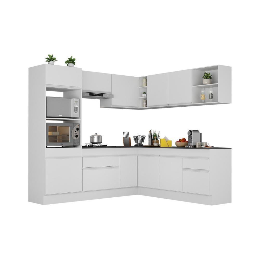 Cozinha Completa De Canto Modulada 7 Peças Com Rodapé Veneza Multimóveis Mp2249 Branco - 4