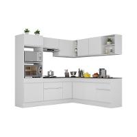 Cozinha Completa De Canto Modulada 7 Peças Com Rodapé Veneza Multimóveis Mp2249 Branco