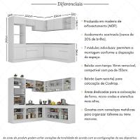 Cozinha Completa De Canto Modulada 7 Peças Com Rodapé Veneza Multimóveis Mp2249 Branco - 5