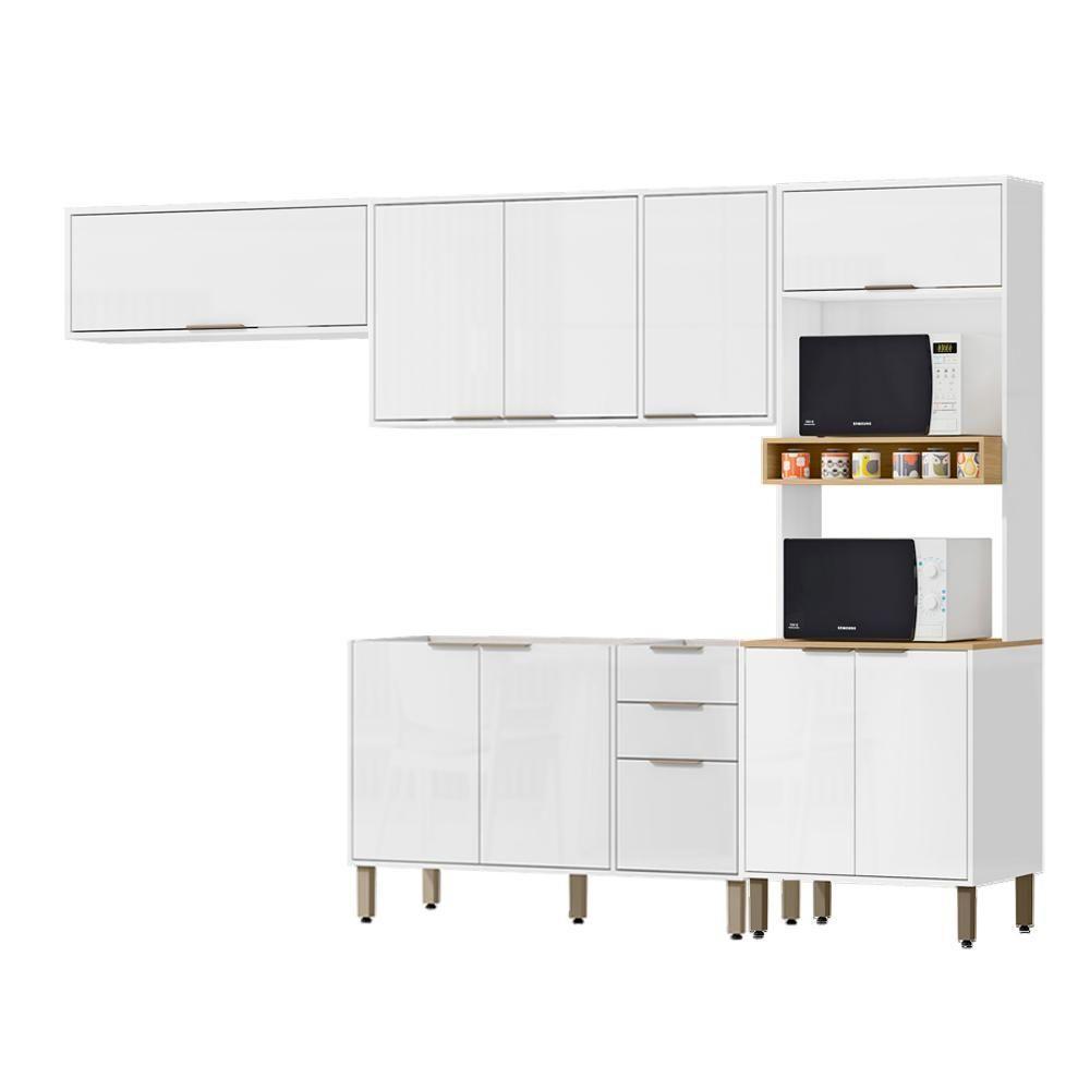 Cozinha Modulada 5 Pecas 270 Cm Mdp Glor Branco Neve Mxm - 1