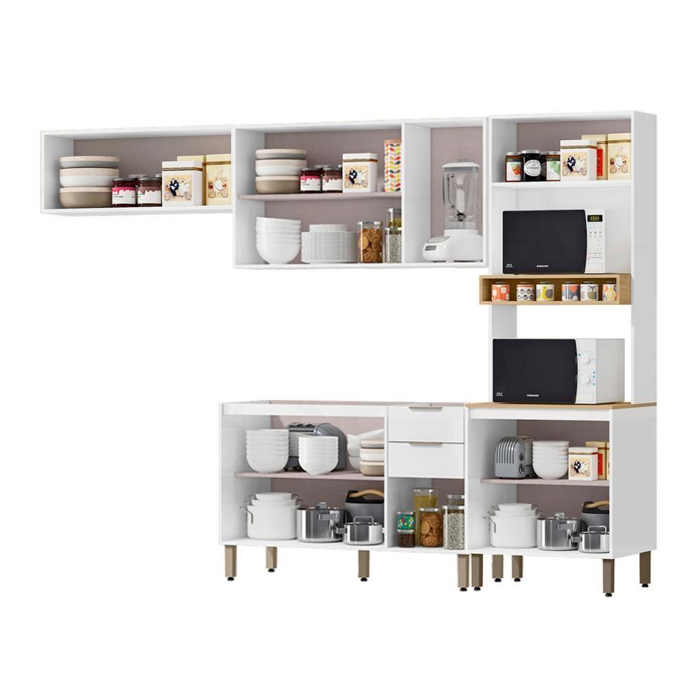 Cozinha Modulada 5 Pecas 270 Cm Mdp Glor Branco Neve Mxm - 2
