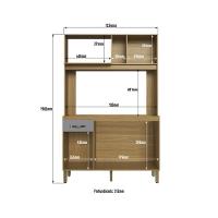 Cozinha Compacta 120cm 4 Portas E 1 Gaveta CO1202 Decibal Ipê Griseo - 5