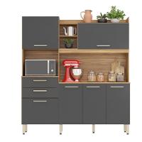 Kit Cozinha Martina 6 Portas 2 Gavetas Safira Amendola Touch Grafito - 2