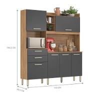 Kit Cozinha Martina 6 Portas 2 Gavetas Safira Amendola Touch Grafito - 3