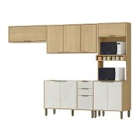 Cozinha Modulada 5 Pecas 270 Cm Mdp Glor Castanho Off White Mxm - 1