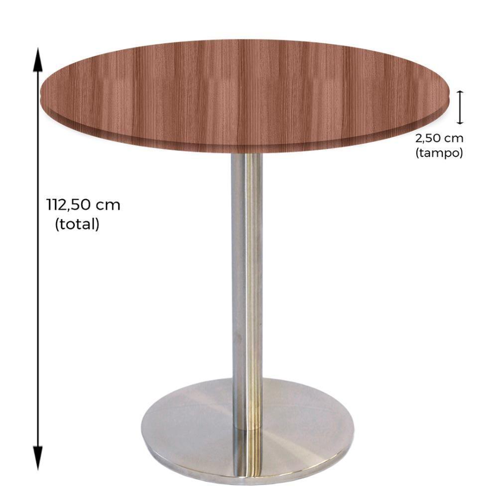 Mesa Bistrô Beta 112,50 Cm (alt) Disco Redondo Tampo Mdp Redondo 80 Cm (larg) X 2,50 Cm (alt) Walnut - 4