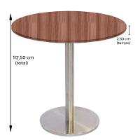 Mesa Bistrô Beta 112,50 Cm (alt) Disco Redondo Tampo Mdp Redondo 80 Cm (larg) X 2,50 Cm (alt) Walnut - 4