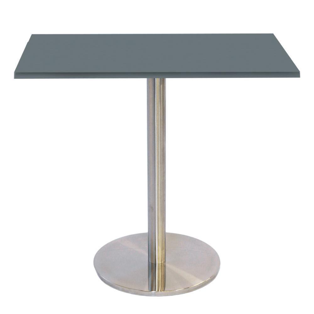 Mesa Bistrô Beta 112,50 Cm (alt) Disco Redondo Tampo Mdp Quadrado 60 Cm (larg) X 2,50 Cm (alt) Grafito - 1