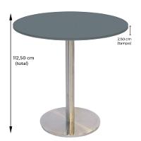 Mesa Bistrô Beta 112,50 Cm (alt) Disco Redondo Tampo Mdp Redondo 70 Cm (larg) X 2,50 Cm (alt) Grafito - 4