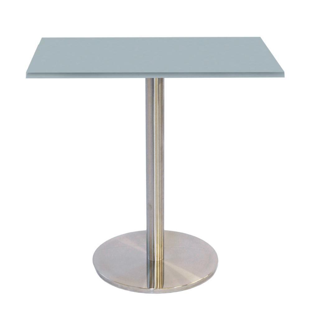 Mesa Bistrô Beta 112,50 Cm (alt) Disco Redondo Tampo Mdp Quadrado 80 Cm (larg) X 2,50 Cm (alt) Cinza - 1