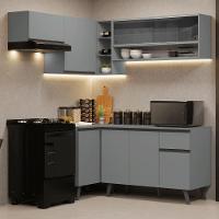 Armário De Cozinha Completa De Canto 325cm Nice Madesa 04 Cinza - 1