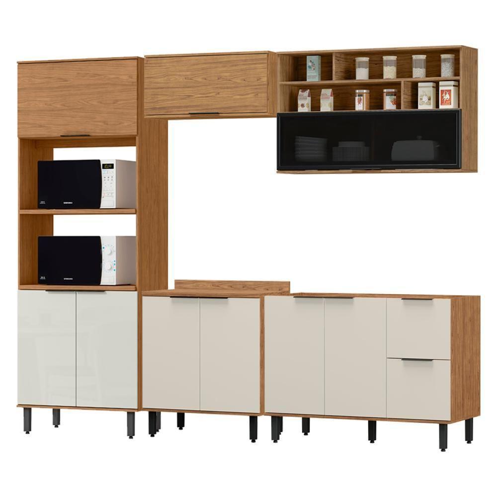 Cozinha Modulada 05 Pecas Mdf 280 Cm Tosc Freijo Off White Mxm Freijo Off White - 1