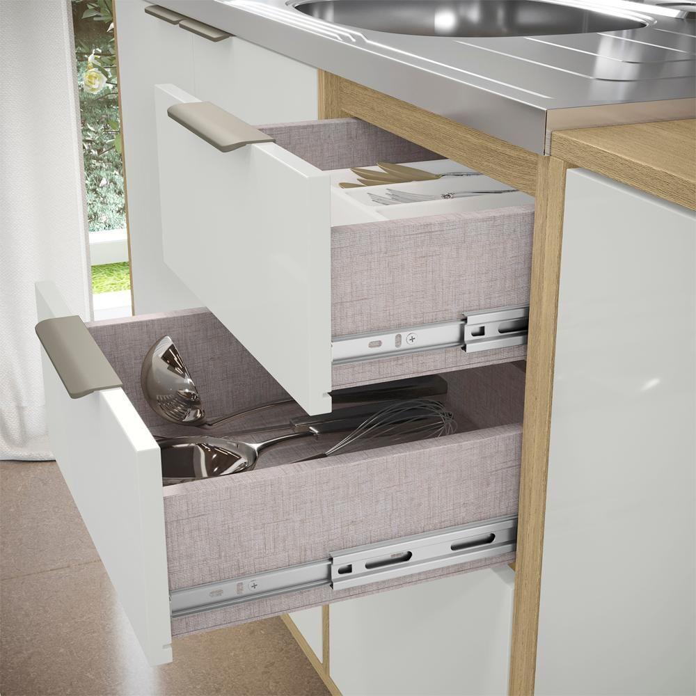 Cozinha Modulada 4 Pc 270 Cm S Tampo Glor Castanho Off White Mxm - 7