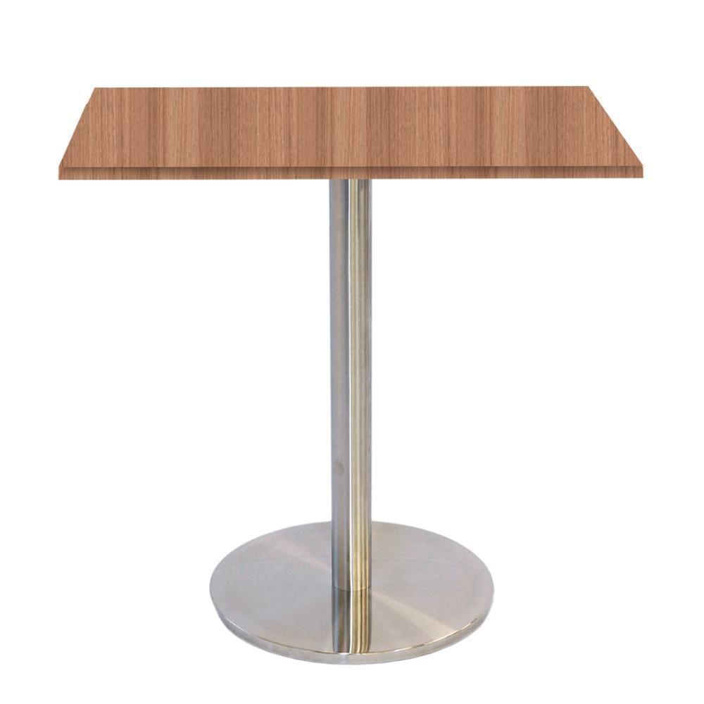Mesa Bistrô Beta 112,50 Cm (alt) Disco Redondo Tampo Mdp Quadrado 70 Cm (larg) X 2,50 Cm (alt) Noce Naturalle - 1