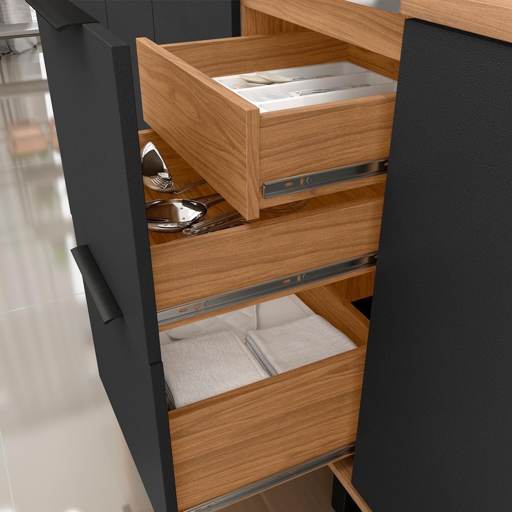 Cozinha Modulada 05 Pecas Mdf 280 Cm Tosc Freijo Nero Mxm Freijo Nero - 6