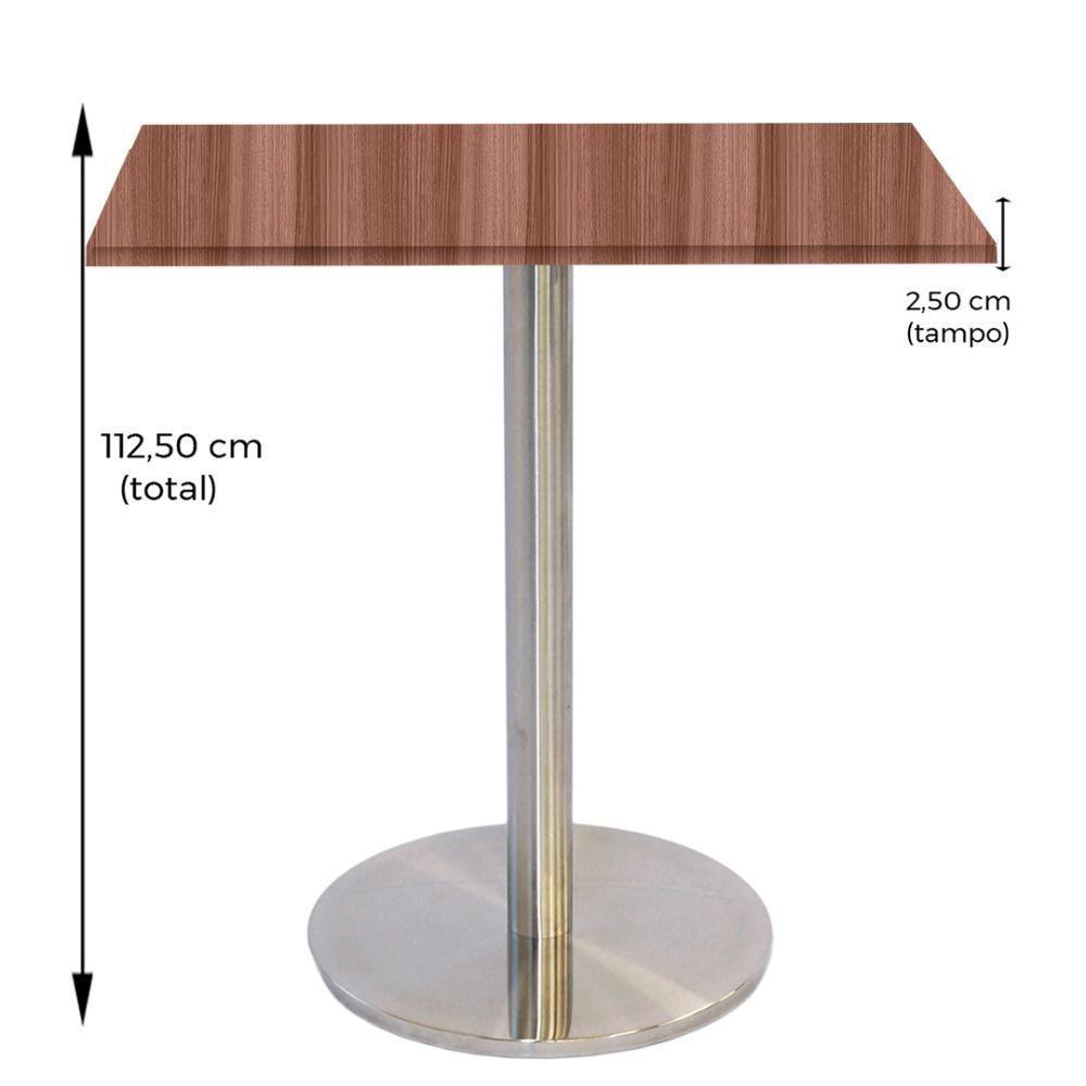 Mesa Bistrô Beta 112,50 Cm (alt) Disco Redondo Tampo Mdp Quadrado 80 Cm (larg) X 2,50 Cm (alt) Walnut - 4