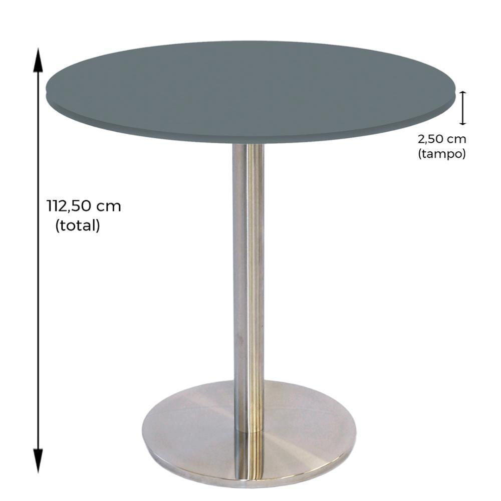 Mesa Bistrô Beta 112,50 Cm (alt) Disco Redondo Tampo Mdp Redondo 60 Cm (larg) X 2,50 Cm (alt) Grafito - 4